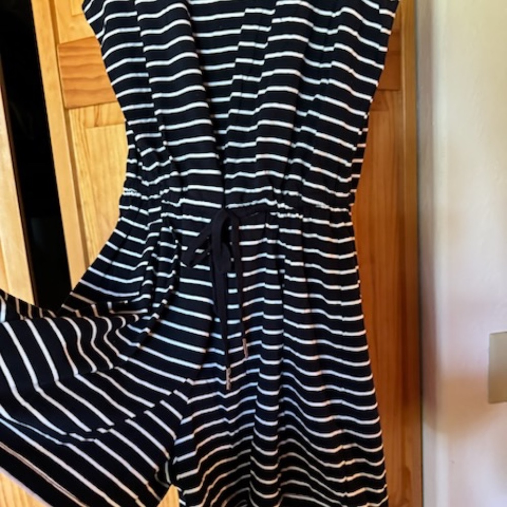 Tommy Hilfiger, shorts jumpsuit, blue and white, s/p, never worn, 95% cotton,